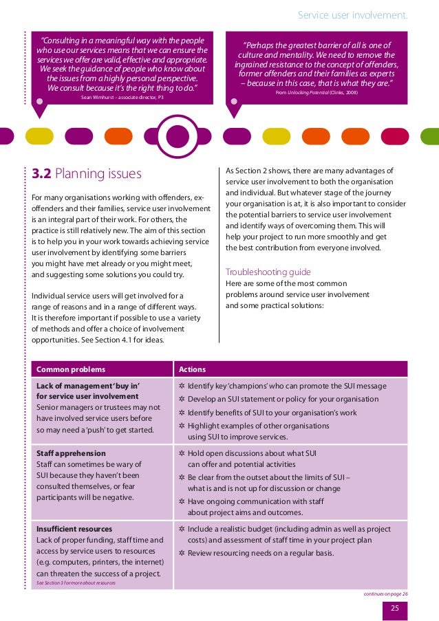 Service user involvement literature review