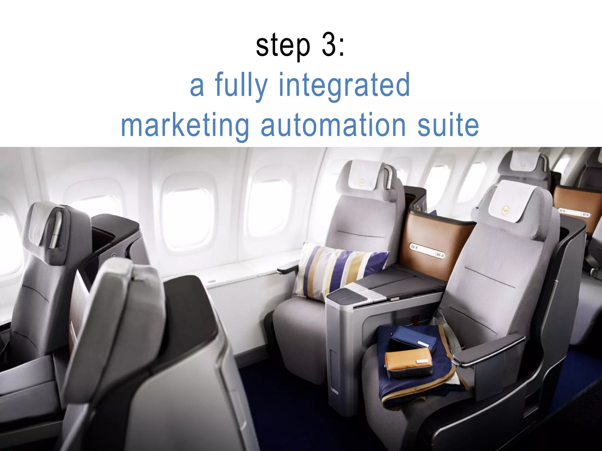 step 3:
    a fully integrated
marketing automation suite
 