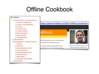 Offline Cookbook
https://jakearchibald.com/2014/offline-cookbook/
 
