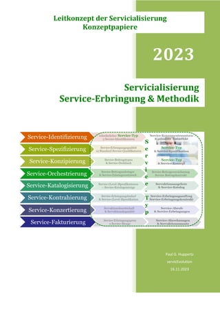 2023
Paul G. Huppertz
servicEvolution
16.11.2023
Servicialisierung
Service-Erbringung & Methodik
Leitkonzept der Servicialisierung
Konzeptpapiere
 