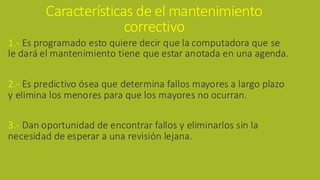 Servició de mantenimiento preventivo y correctivo