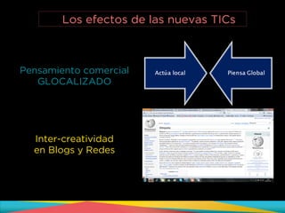 Pensamiento comercial
GLOCALIZADO
Inter-creatividad
en Blogs y Redes
Los efectos de las nuevas TICs
 
