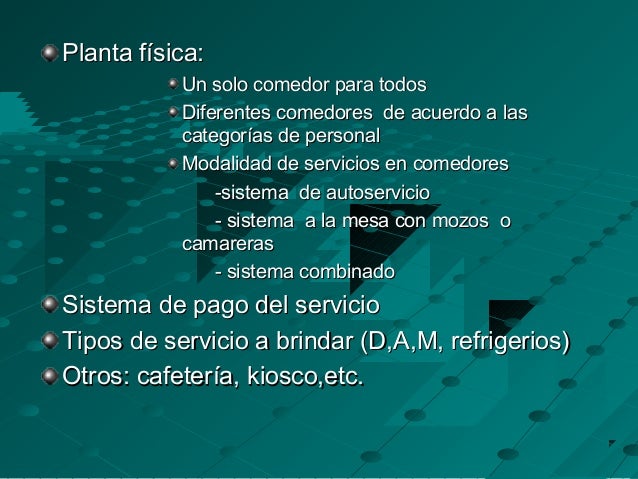 Servicio de alimentación comedor industrial