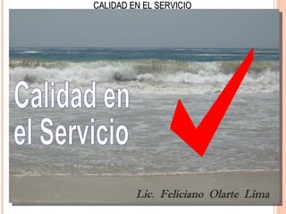 CALIDAD EN EL SERVICIO




         Lic. Feliciano Olarte Lima
 