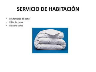 SERVICIO DE HABITACIÓN Alfombras de Baño Pie de cama Cubre-cama