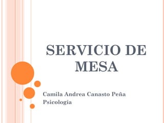 SERVICIO DE MESA Camila Andrea Canasto Peña Psicología 
