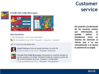 Discriminación de contenido fans/No fansPestañas de contacto y base de datosAplicación diseñada para que sus usuarios puedan escribirle directamente a una dirección de email cualquier inquietud, además de recaudar los datos de contacto para futuras referencias.Creación de base de datos.