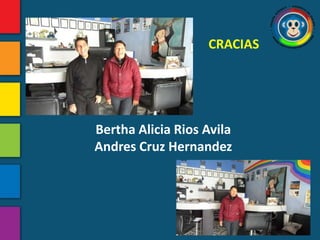 CRACIAS




Bertha Alicia Rios Avila
Andres Cruz Hernandez
 