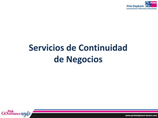 Servicios de Continuidad
de Negocios
 