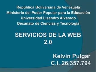 República Bolivariana de Venezuela
Ministerio del Poder Popular para la Educación
Universidad Lisandro Alvarado
Decanato de Ciencias y Tecnología
 
