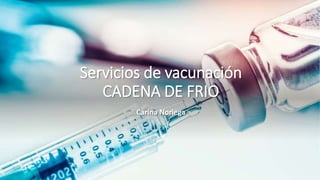 Servicios de vacunación
CADENA DE FRIO
Carina Noriega
 