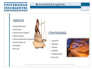 Universidad Insurgentes
Junio 2014
 