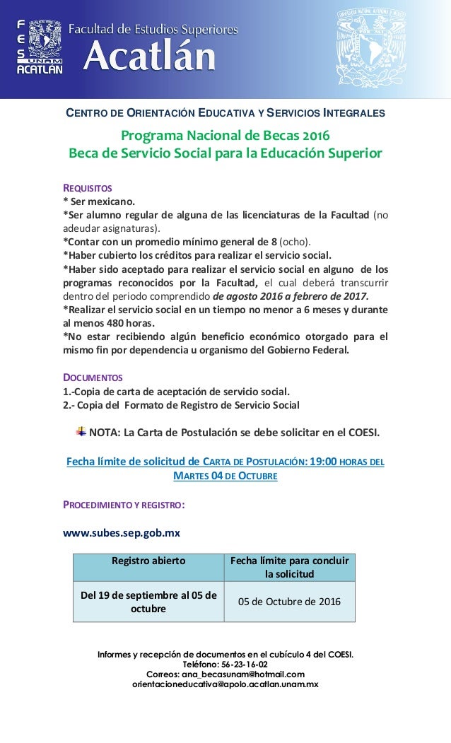 18+ Carta De Aceptacion Servicio Social Fes Acatlan Descargar Gratis