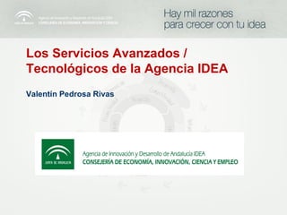 Los Servicios Avanzados /
Tecnológicos de la Agencia IDEA
Valentín Pedrosa Rivas
 