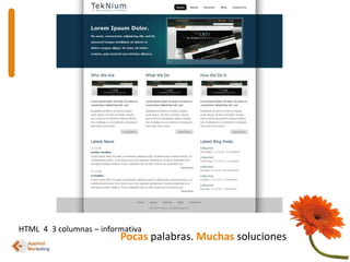 HTML  4  3 columnas – informativaPocaspalabras. Muchas soluciones