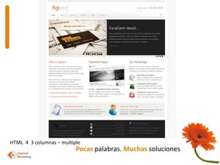 HTML  4  3 columnas – multiplePocaspalabras. Muchas soluciones