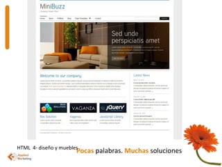 HTML  4- diseño y mueblesPocaspalabras. Muchas soluciones