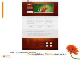 HTML  4  3 columnas –  serviciosPocaspalabras. Muchas soluciones