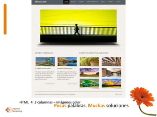 HTML  4  3 columnas – imágenes colorPocaspalabras. Muchas soluciones