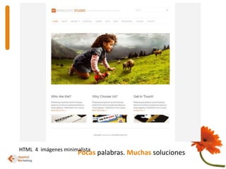 HTML  4  imágenes minimalistaPocaspalabras. Muchas soluciones