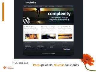 HTML  para blogPocaspalabras. Muchas soluciones