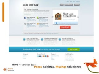 HTML  4  servicios SaaSPocaspalabras. Muchas soluciones