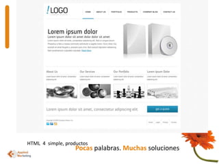 HTML  4  simple, productosPocaspalabras. Muchas soluciones