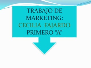 TRABAJO DE MARKETING: CECILIA  FAJARDO PRIMERO “A” 