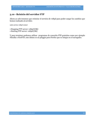 Servidor ftp linux final | PDF
