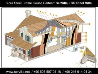 Your Steel Frame House Partner: SerVilla LGS Steel Villa
www.servilla.net / +90 505 507 04 18 / +90 216 614 04 34
 