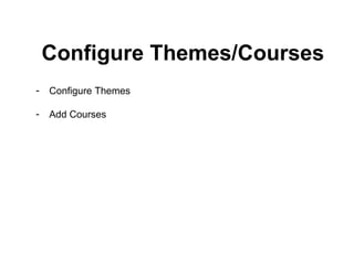 Configure Themes/Courses Configure Themes Add Courses 