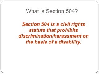 Serving Student Under Section 504 | PPTX