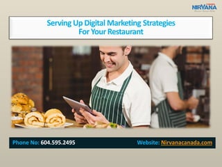 Serving Up Digital Marketing Strategies
For YourRestaurant
Phone No: 604.595.2495 Website: Nirvanacanada.com
 