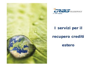 I servizi per il
recupero crediti
estero
 
