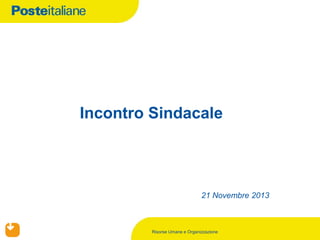 Incontro Sindacale

21 Novembre 2013

Risorse Umane e Organizzazione

 