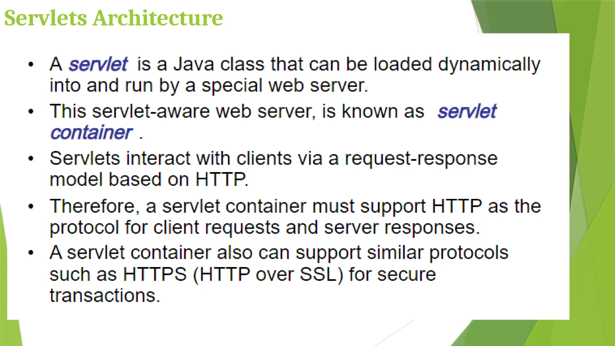 Servlets Architecture
 