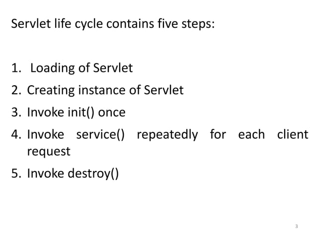Servlet life cycle | PPT | Web Development | Internet