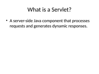 Comprehensive Introduction to Java Servlets and Their Lifecycle | PPTX