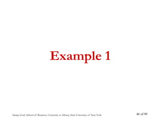 Sanjay Goel, School of Business, University at Albany, State University of New York of 99
46
Example 1
 