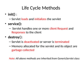 SERVLETS (2).pptxintroduction to servlet with all servlets | PPTX