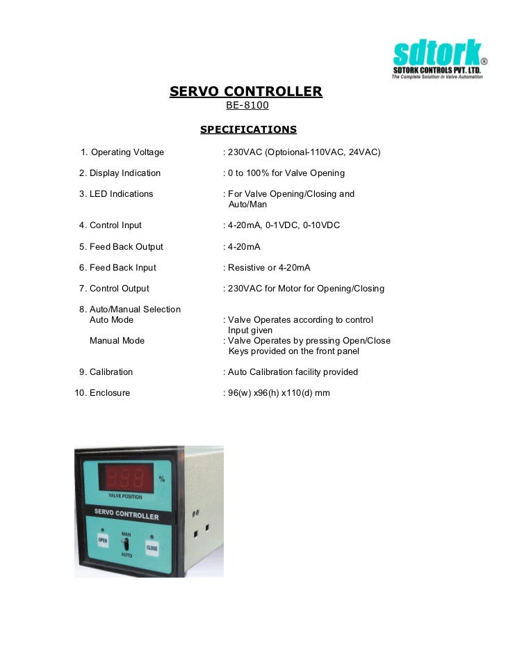 Servo controller service manual