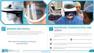 13
BANKING AND FINTECH
Today, banking and fintech companies either use special VR tools to help people
manage their financ...