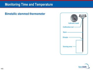 Bimetallic stemmed thermometer
Monitoring Time and Temperature
4-8
 