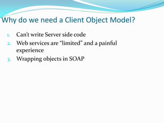 The Magic Revealed: Four Real-World Examples of Using the Client Object Model by Peter Serzo - SPTechCon
