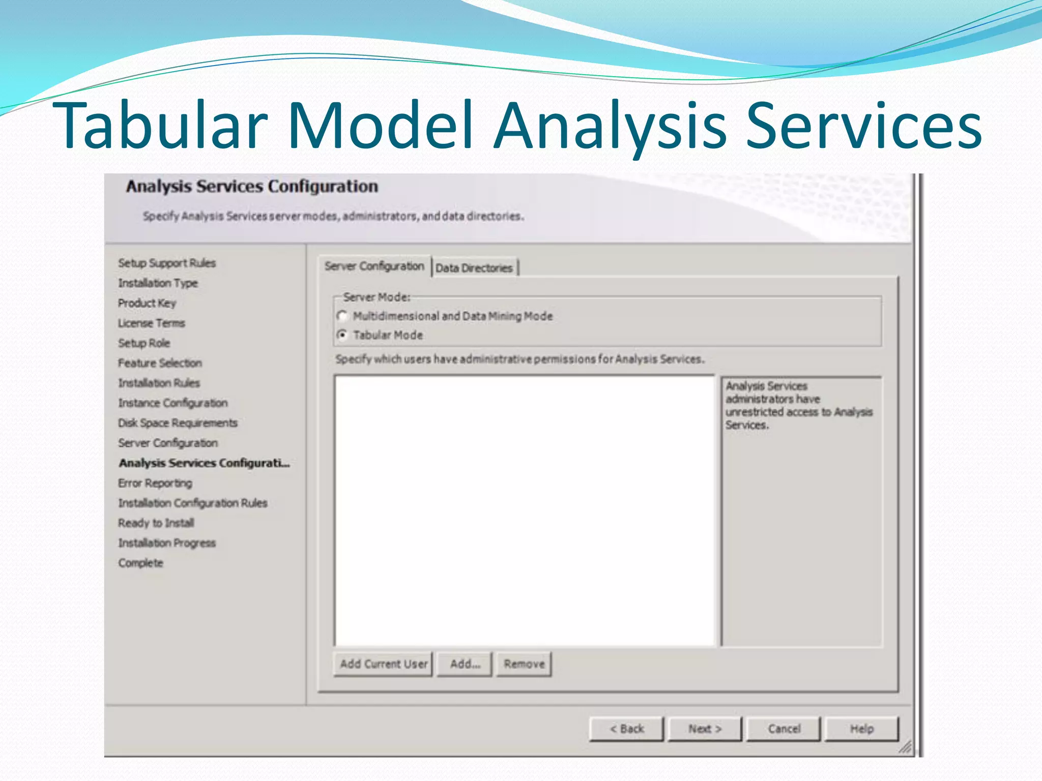 Tabular Model Analysis Services 