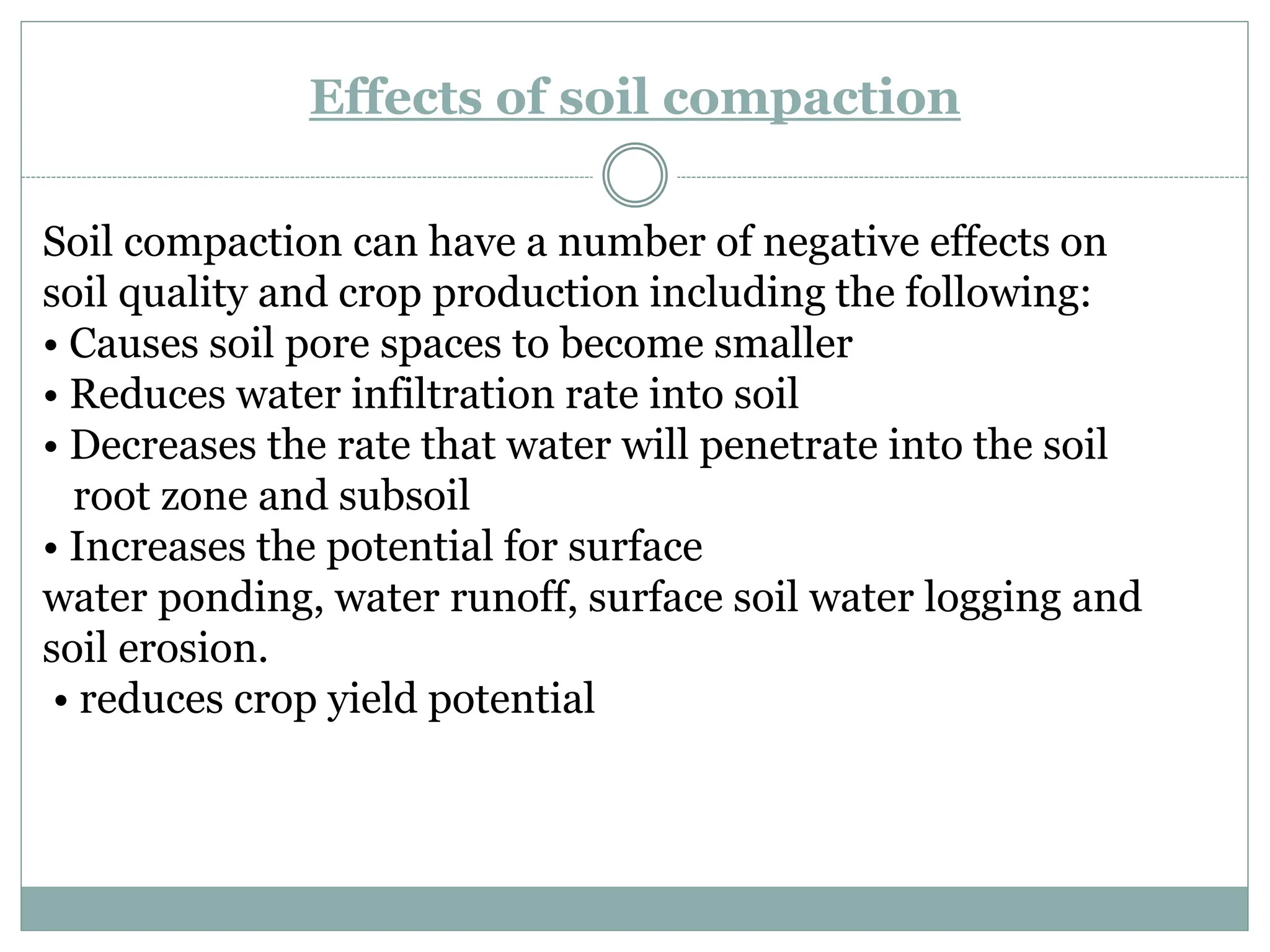 Soil compaction, types, its effects and importance of soil porosity | PPTX