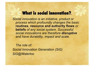 A Framework for Social Innovation | PDF