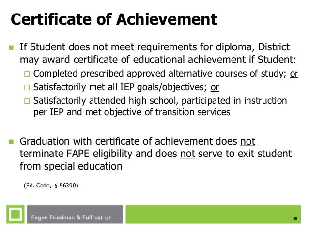 certificate of achievement for students