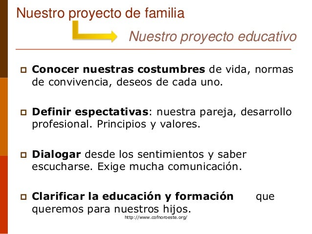 cómo construir un proyecto familiar, Family project