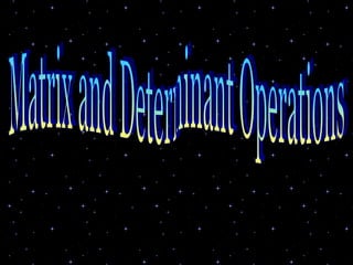 Matrix and Determinant Operations 
